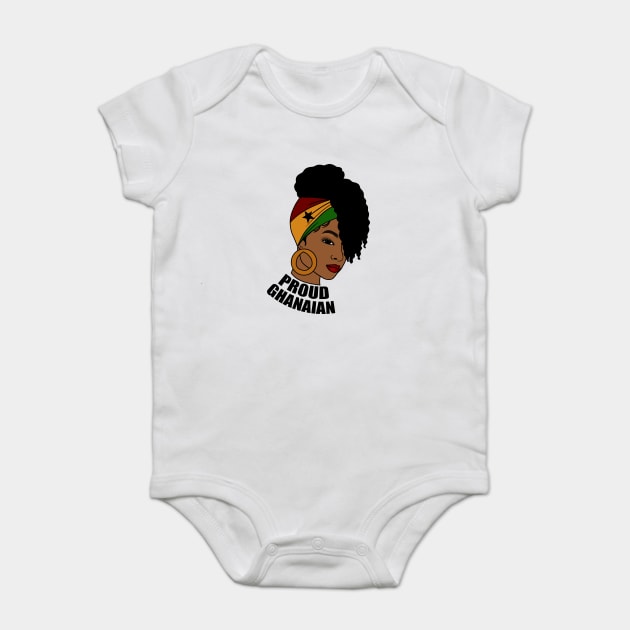 Ghana Flag, Proud Ghanaian Woman, Love Ghana, West Africa Baby Bodysuit by logiamerch